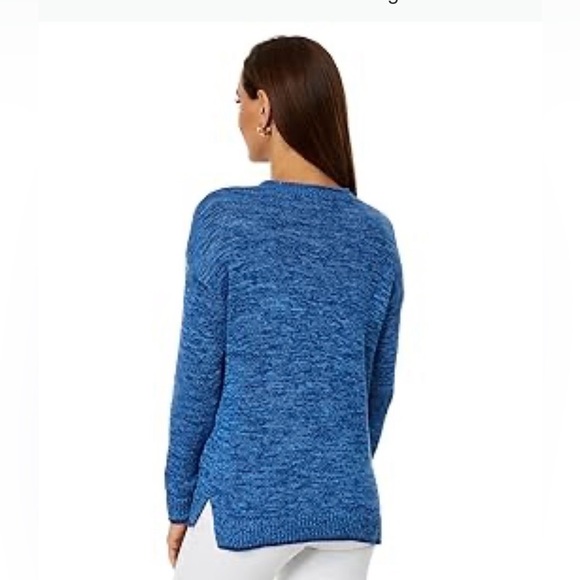Lilly Pulitzer Bayport Vibrant Aegean Navy Blue Crew Neck Sweater Size XL - Picture 3 of 8